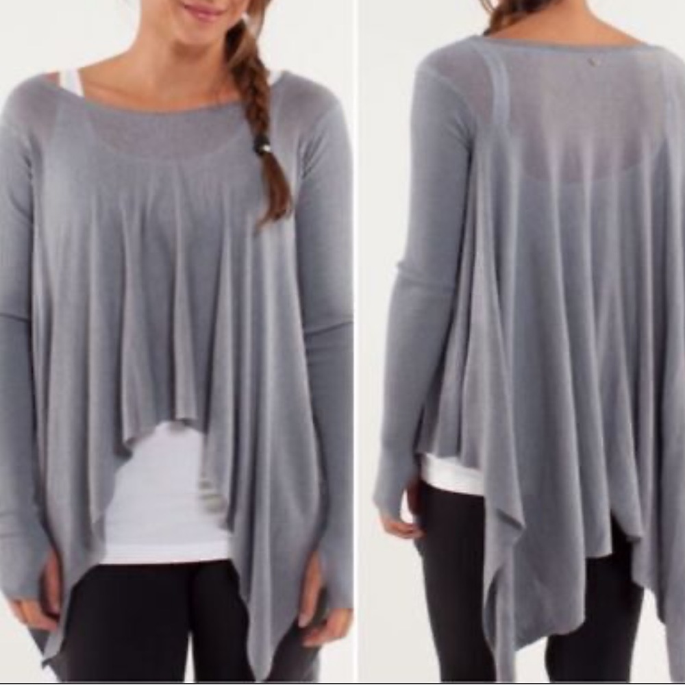 Lululemon Enlightened Pullover Heathered Fossil size 6.